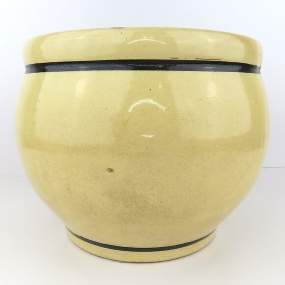 Vintage RRP Co Roseville Ohio Pottery 8" Jardiniere Planter Red Flower Stoneware - Picture 4 of 13